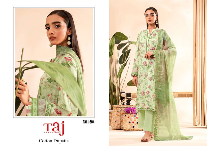 504 And 505 Taj Cotton Pakistani Suits Wholesale Shop In Surat
